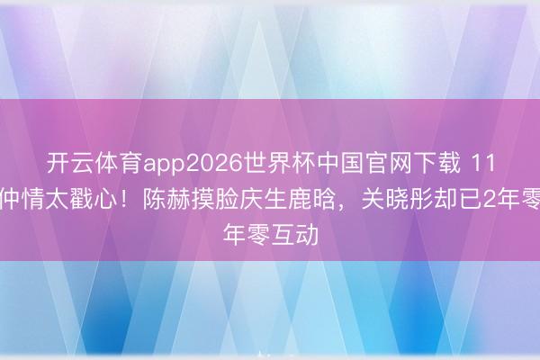 开云体育app2026世界杯中国官网下载 11年伯仲情太戳心！陈赫摸脸庆生鹿晗，关晓彤却已2年零互动