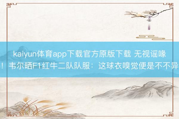 kaiyun体育app下载官方原版下载 无视谣喙！韦尔晒F1红牛二队队服：这球衣嗅觉便是不不异