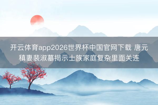 开云体育app2026世界杯中国官网下载 唐元稹妻裴淑墓揭示士族家庭复杂里面关连